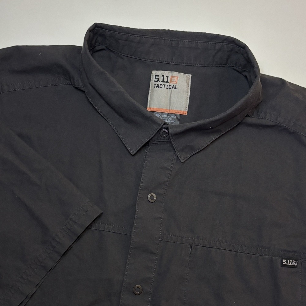 5.11 Tactical‎ Gunther Shirt Dark Gray Mens XXl Short Sleeve Snap Front rapidraw